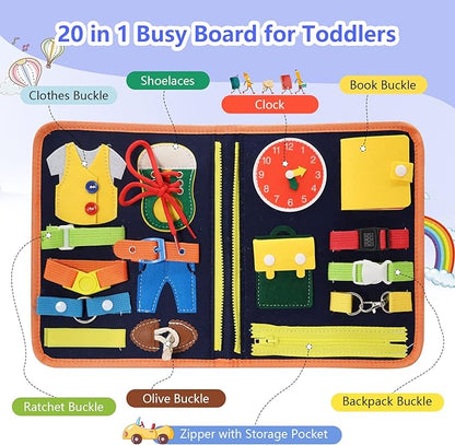 Colorful Toddler Busy Board Intelligence Learning Toys Sensory Montessori Board Kids Toy